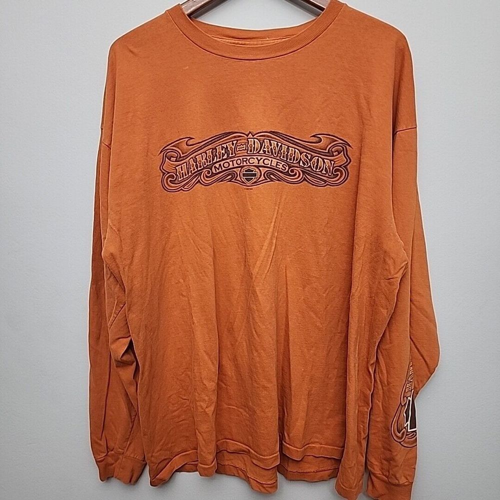 2009 Harley Davidson Chipp's Osceola Iowa‎ Long Sleeve T Shirt Orange Size XXL